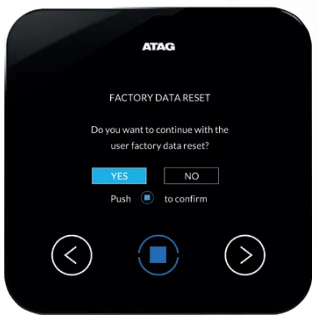 Confirm factory data reset