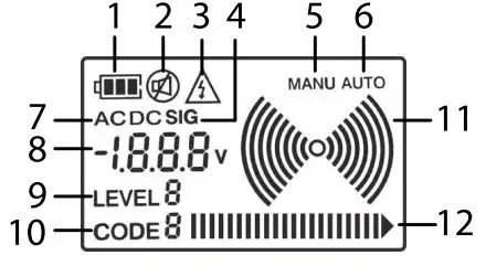 EXTECH CLT600 Cable Locator and Tracer User Guide - DISPLAY DESCRIPTION