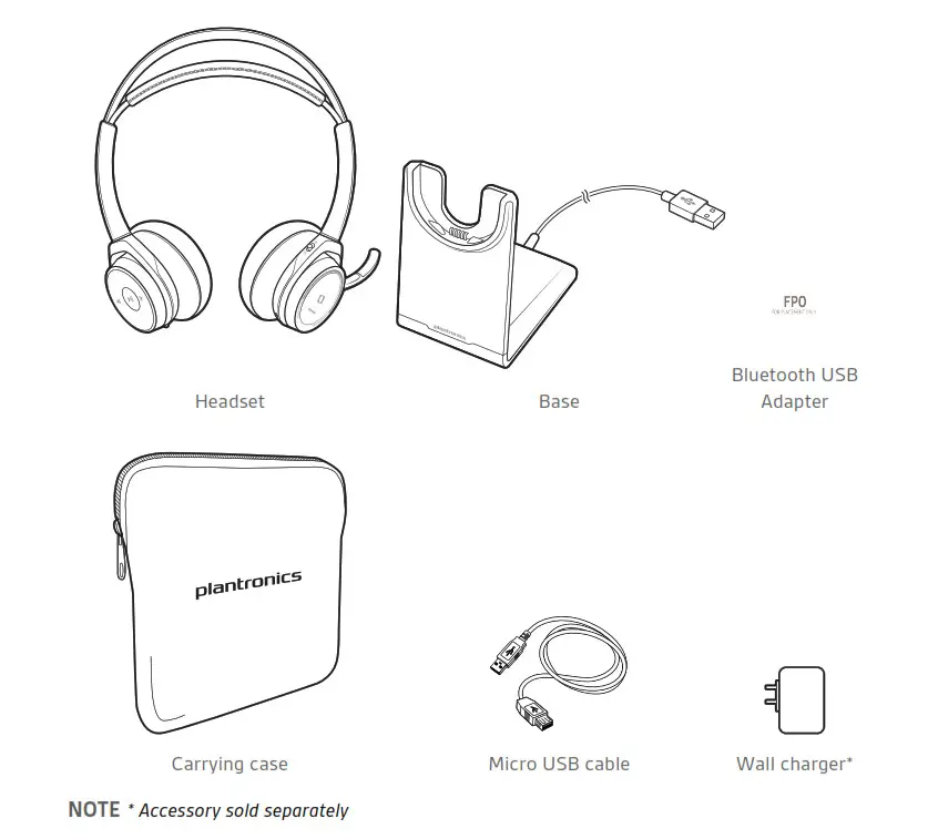 Plantronics Stereo Bluetooth Headset - What's in the box