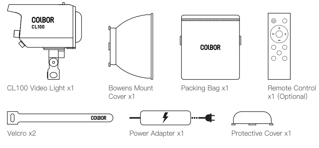 COLBOR CL100 Video Light-package