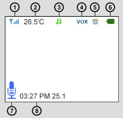 TYIYEWH VB605 Digital Video Baby Monitor - Screen Icons