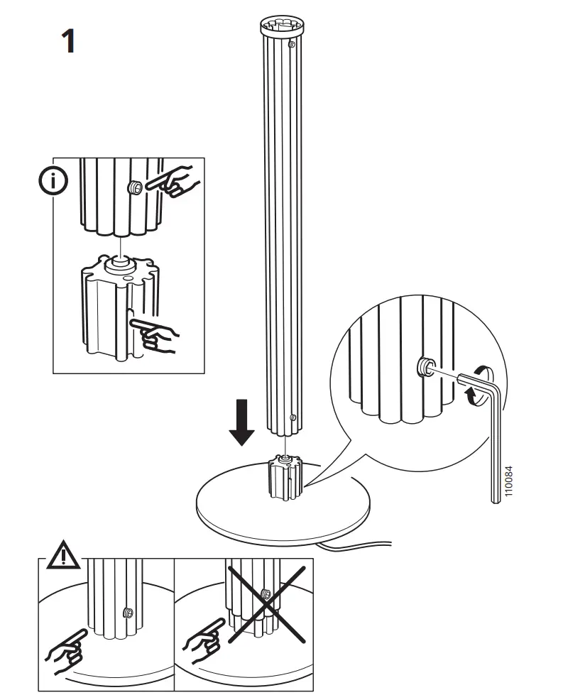 IKEA HOVNAS Chrome Table Lamp fig2