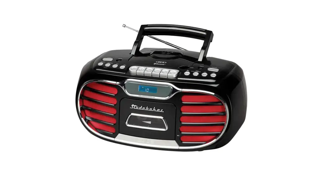 Studehaker Sb2150 Retro Edge Big Sound Bluetooth Boombox With Cd Cassette Player Recorder Am And Fm Stereo Radio Owner's Manual