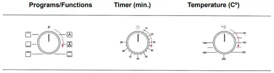 JOCEL JFE014511 Built-In Oven - knobs