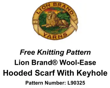 Lion Brand Hooded Scarf With Keyhole User Guide