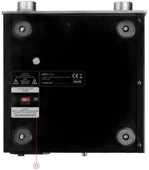 HIFIMAN EF400 Balanced Desktop DAC Amplifier - Bottom Panel Layout