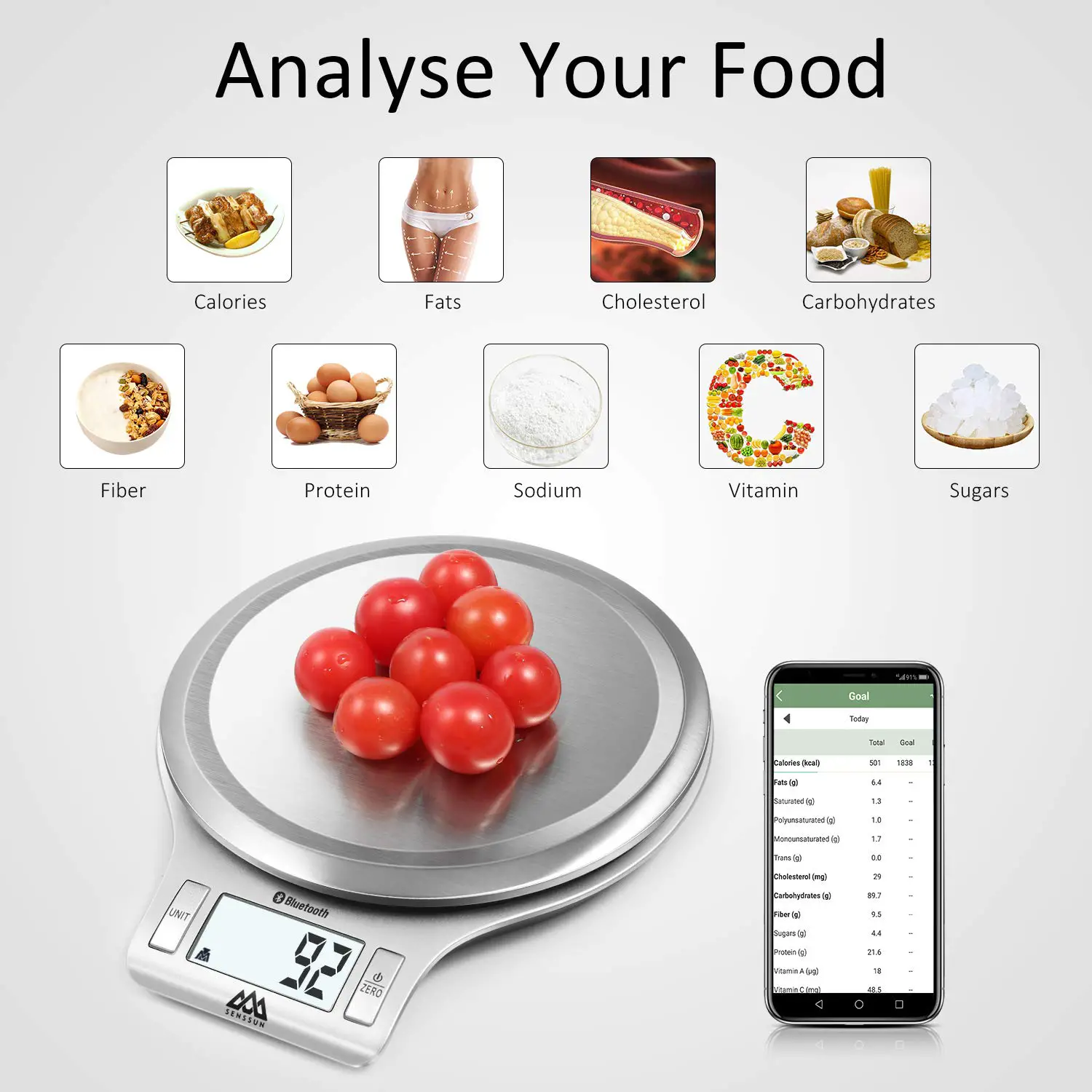SENSSUN-iN-12-Series-Smart-Nutritional-Scale