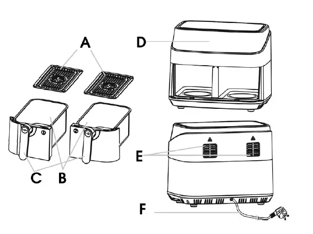 EMtronics EMDAF9LD 9L Double Air Fryer-fig1