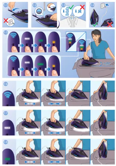 PHILIPS GC5030 Series Azur Elite Steam Iron - Use