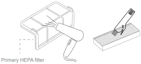 Clean the Primary & HEPA Filters