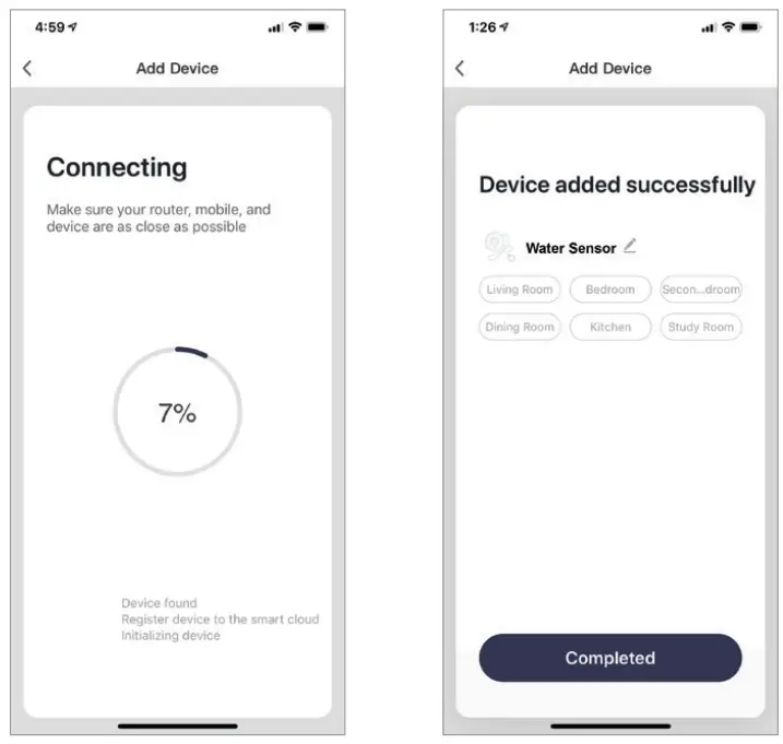 Brookstone Z52NAS Smart Water Sensor app 8