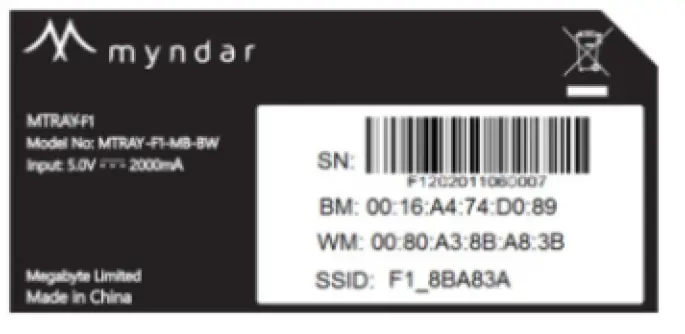 myndar MTRAY-F1 MB-BW smart tray with Bluetooth and WiFi FIG 5