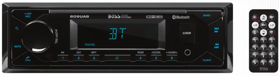BOSS AUDIO 609UAB 200W Bluetooth Single Din MP3 Compatible Digital Media AM or FM Receiver