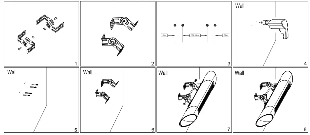 electriQ Outdoor Wall and Ceiling Hanging - WALL MOUNTED INSTALLATION