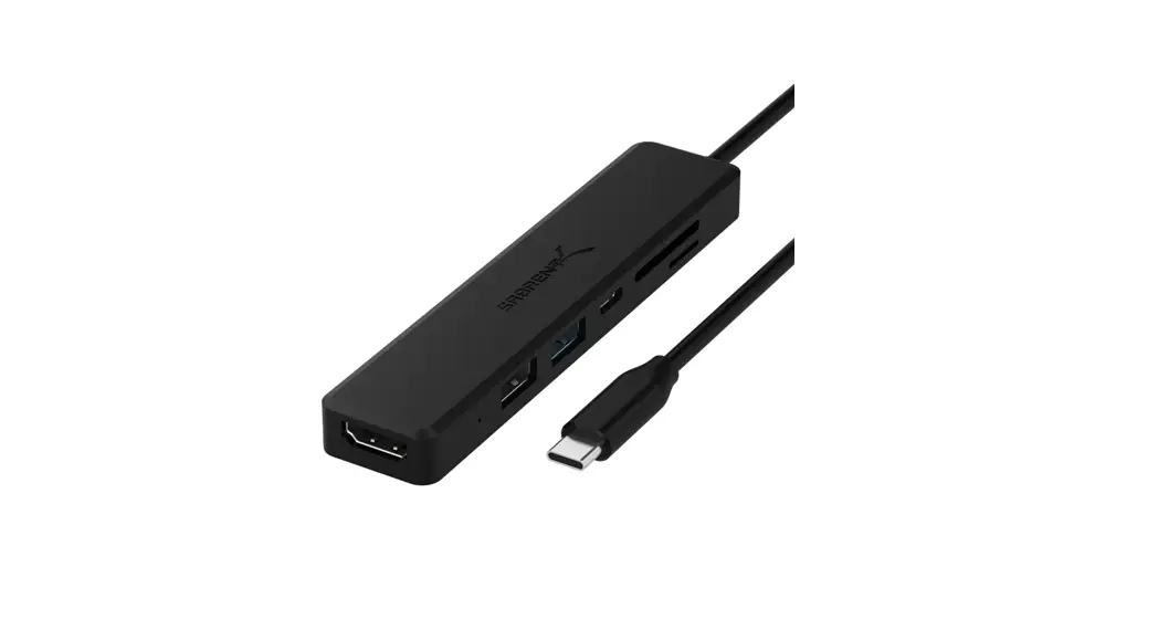 Sabrent Hb-hduc Black Aluminum Type-c To 2-port Usb 3.0 And Hdmi Adapter User Manual