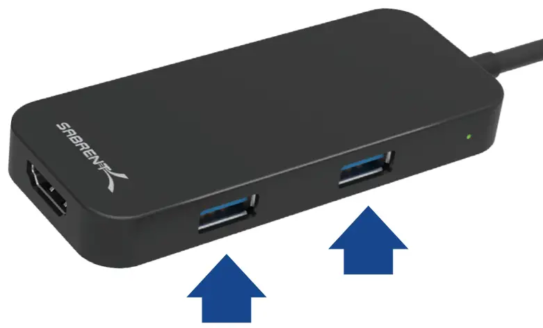 Sabrent HB HDUC Black Aluminum Type C to 2 Port USB 3 0 and HDMI Adapter - fig 2