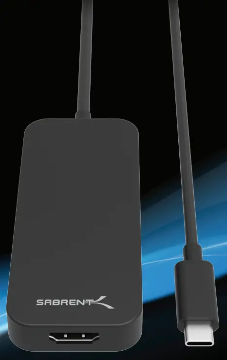 Sabrent HB HDUC Black Aluminum Type C to 2 Port USB 3 0 and HDMI Adapter