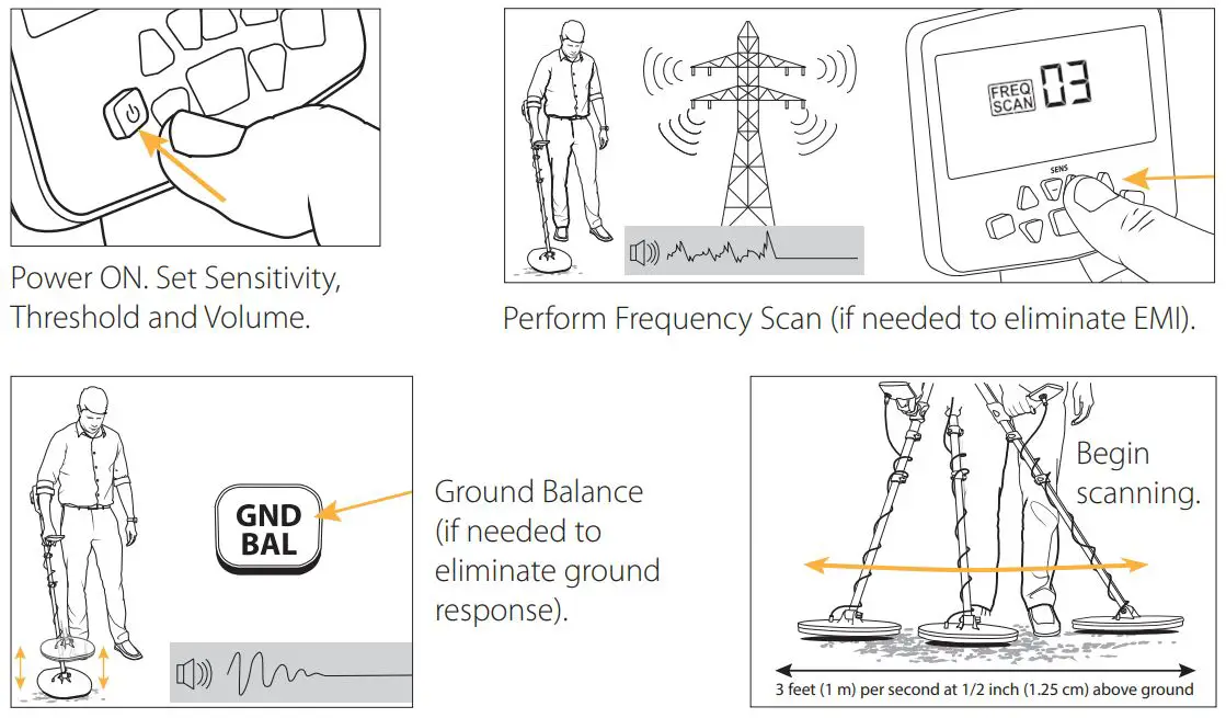 GARRETT 1557400 Axiom Gold Detector User Guide - QUICK START