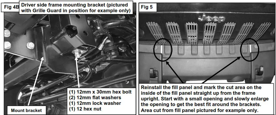 Aries Grill guard --PARTS LIST--Driver side