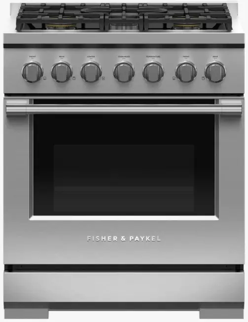 FISHER PAYKEL RGV3305L Gas Range, 30", 5 Burners, LPG