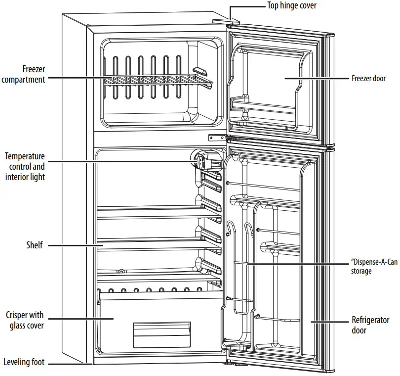 INSIGNIA NS CFR45M3 4 5 Cu Ft Retro Compact Refrigerator - Figure 2