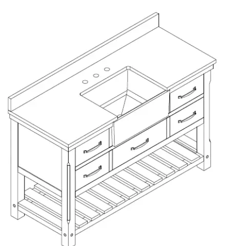 SUDIO Wesley 54 in. W x 22 in. D Bath Vanity in Gray -