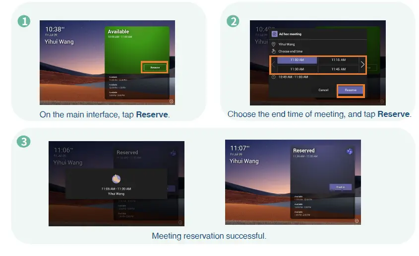 Yealink RoomPanel 8-Inch Multi-Functional Meeting Room Schedule Panel FIG (4)