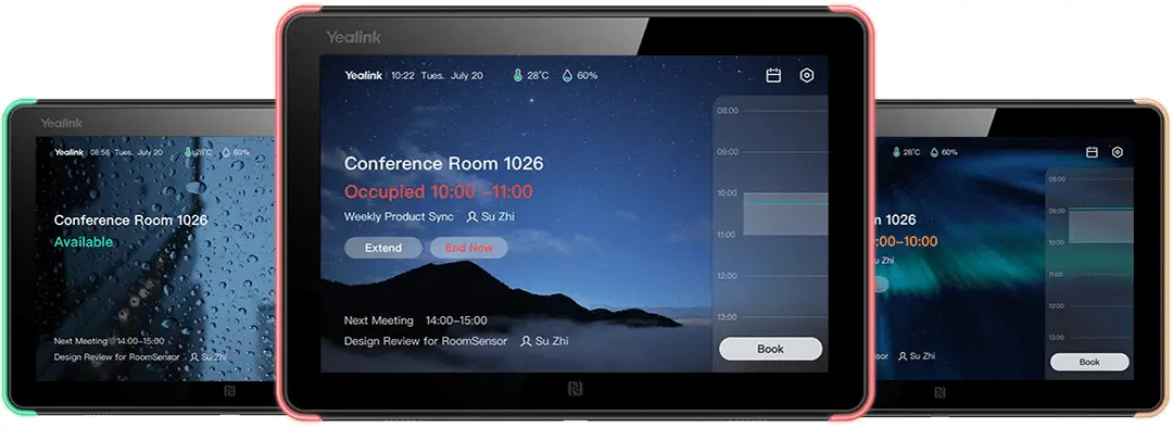 Yealink RoomPanel 8-Inch Multi-Functional Meeting Room Schedule Panel feature