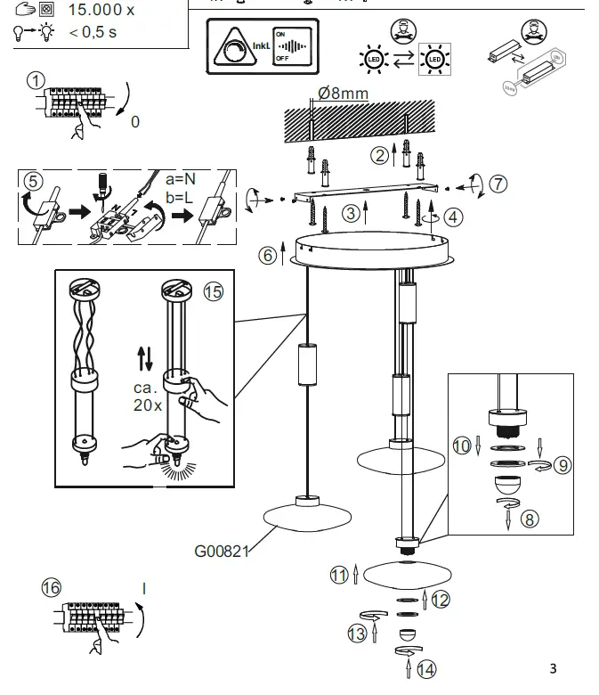 Paul Neuhaus 2082-60-01 LAUTADA LED Pendant Lamp 1