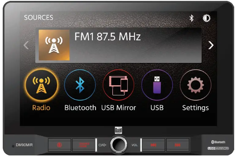 Dual DM90MIR Touchscreen Bluetooth Multimedia Car Stereo Receiver