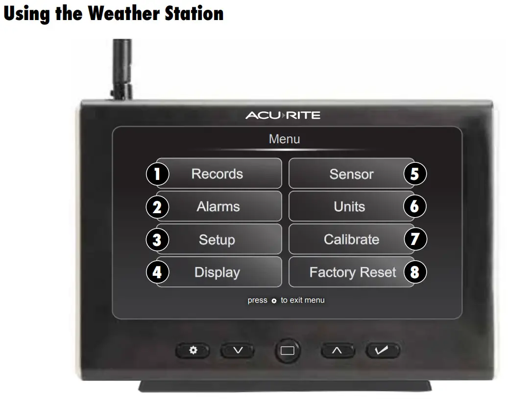 ACURITE 06058 (5-in-1) High-Definition Display with Lightning - OPERATION