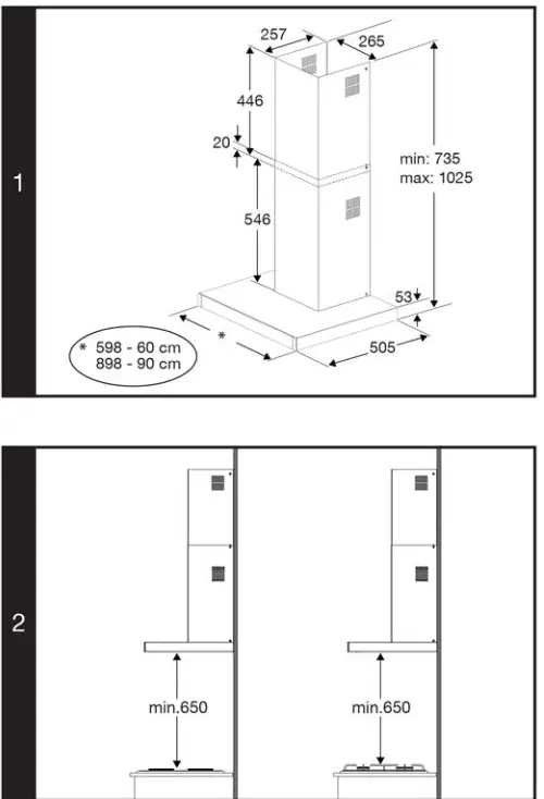 GRUNDIG GDKP2474BBSC Chimney Cooker Hood - ICON3