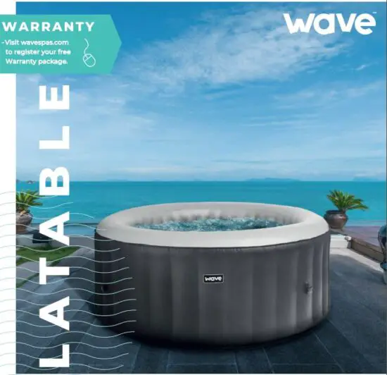 wave Atlantic 4 Person Round Inflatable Hot Tub