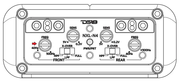 DS18 HYDRO NXL-N2 Ultra Compact Digital Amp - CROSSOVER CONTROLS