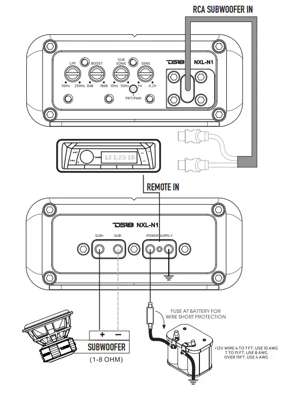 DS18 HYDRO NXL-N2 Ultra Compact Digital Amp - NXL-1 INSTALLATION