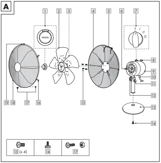 SILVERCREST-STVM-30-B2-Desk-Fan-Instruction-FIG-1