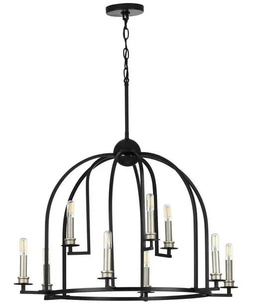 PROGRESS-LIGHTING-P400187-031-9-Light-30-inch-Matte-Black-Chandelier-Ceiling-Light-PRODUCT