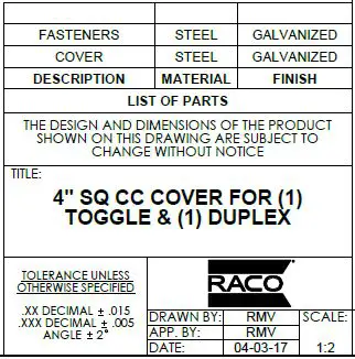 RACO 906C Duplex-Toggle Exposed Work Cover-4