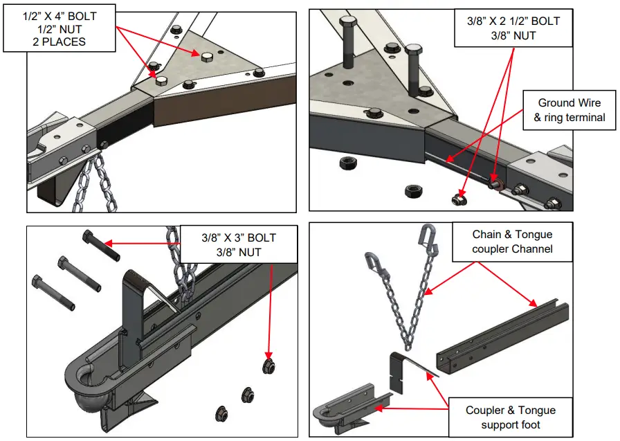 STIRLING 504469 Trailer Tongue Extension for Kit