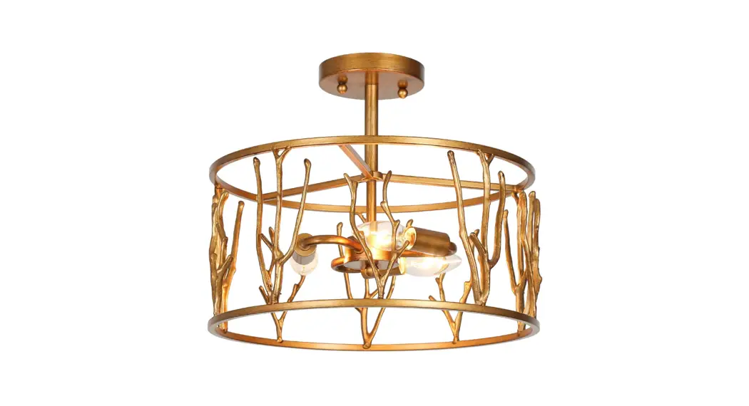 Lnc A04789 3-light 14.2-inch Antique Brushed Gold Led Semi-flush Mount Light Installation Guide Lnc A04789 3-light 14.2-inch Antique Brushed Gold Led Semi-flush Mount Light Installation Guide