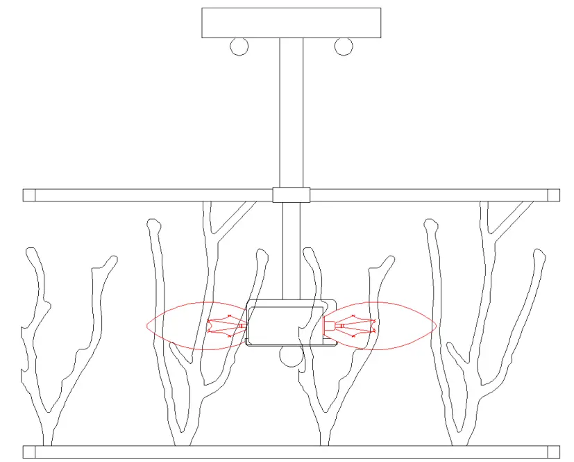 LNC A04789 3-Light 14.2-Inch Antique Brushed Gold LED Semi-flush Mount Light - fig 1