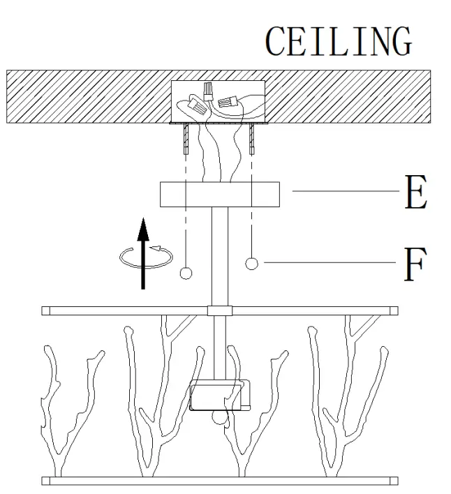 LNC A04789 3-Light 14.2-Inch Antique Brushed Gold LED Semi-flush Mount Light - fig 8