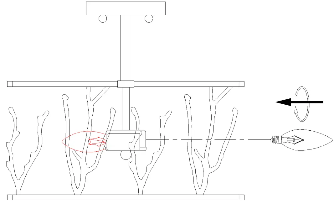 LNC A04789 3-Light 14.2-Inch Antique Brushed Gold LED Semi-flush Mount Light - fig 9