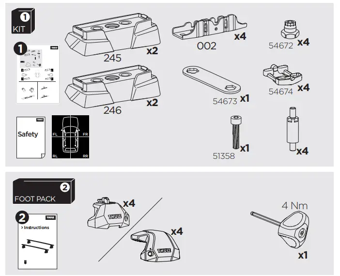 THULE 187142 Custom Mounting Kit 1