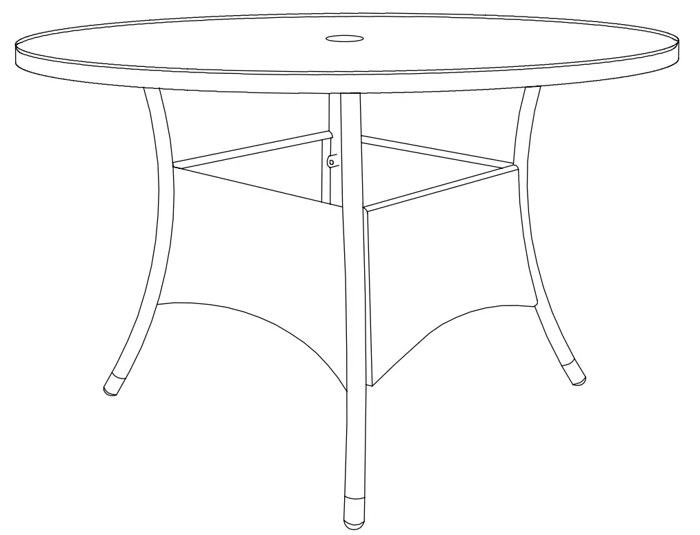 Argos 1245871 6 Seater Rattan Round Dining Table