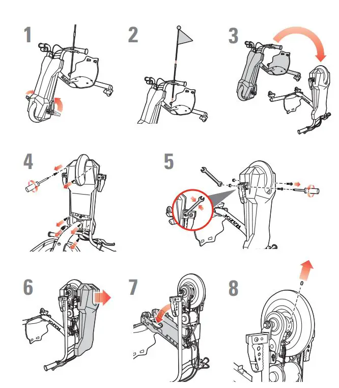 Razor POWERRIDER 360 User Manual - Chain and front wheel replacement