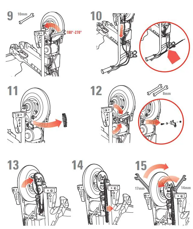 Razor POWERRIDER 360 User Manual - Chain and front wheel replacement