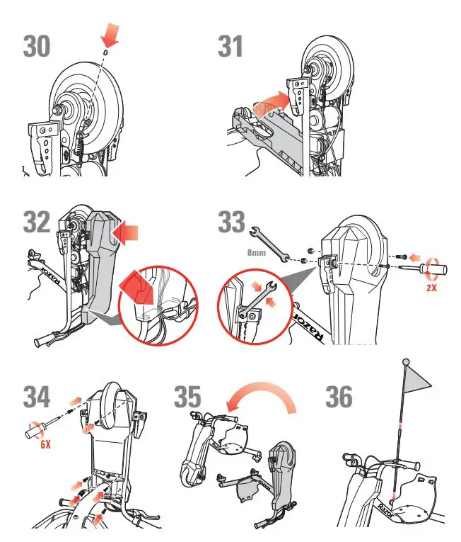 Razor POWERRIDER 360 User Manual - Chain and front wheel replacement