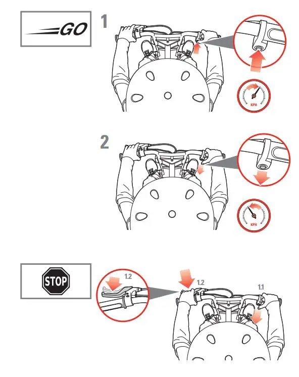 Razor POWERRIDER 360 User Manual - Go and Stop button