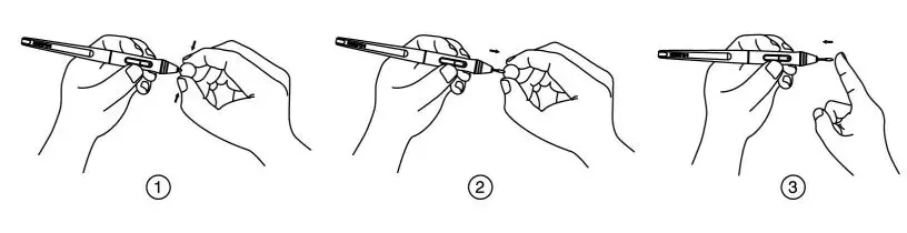 HUION KAMVAS 13 GS1331 User Manual - Pen Nib Replacement